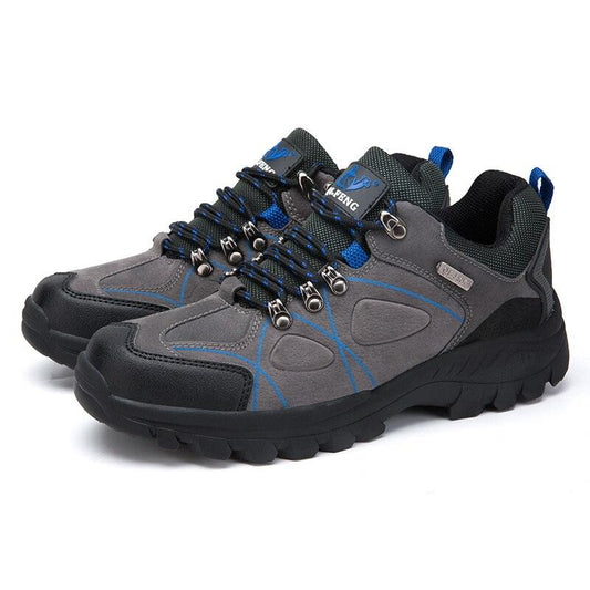 Men’s Waterproof Leather Hiking Shoes for Spring Mountain Climbing Outdoors