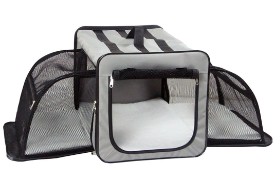 ‘Capacious’ Dual-Sided Expandable Folding Lightweight Pet Dog Crate Carrier