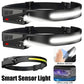 USB Rechargeable Waterproof LED Headlamp with Motion Sensor for Camping
