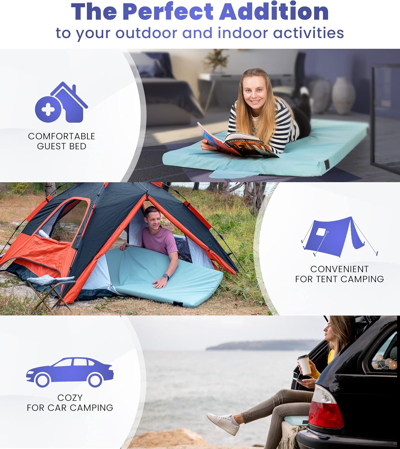 Home Bed Comfort with the Matrix Air-Cell Memory Foam Camping Mattress