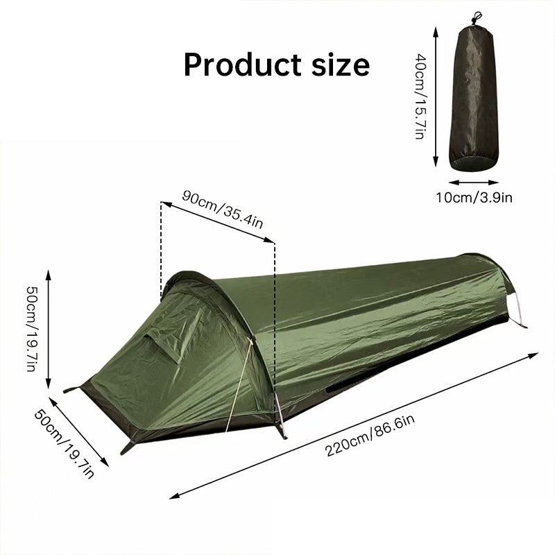 Lightweight Single-Person Camping Tent with Sleeping Bag for Hiking