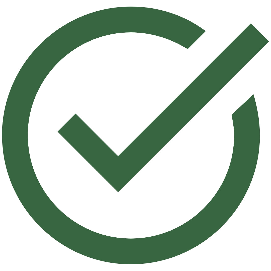 Green circle with a check mark on a green background
