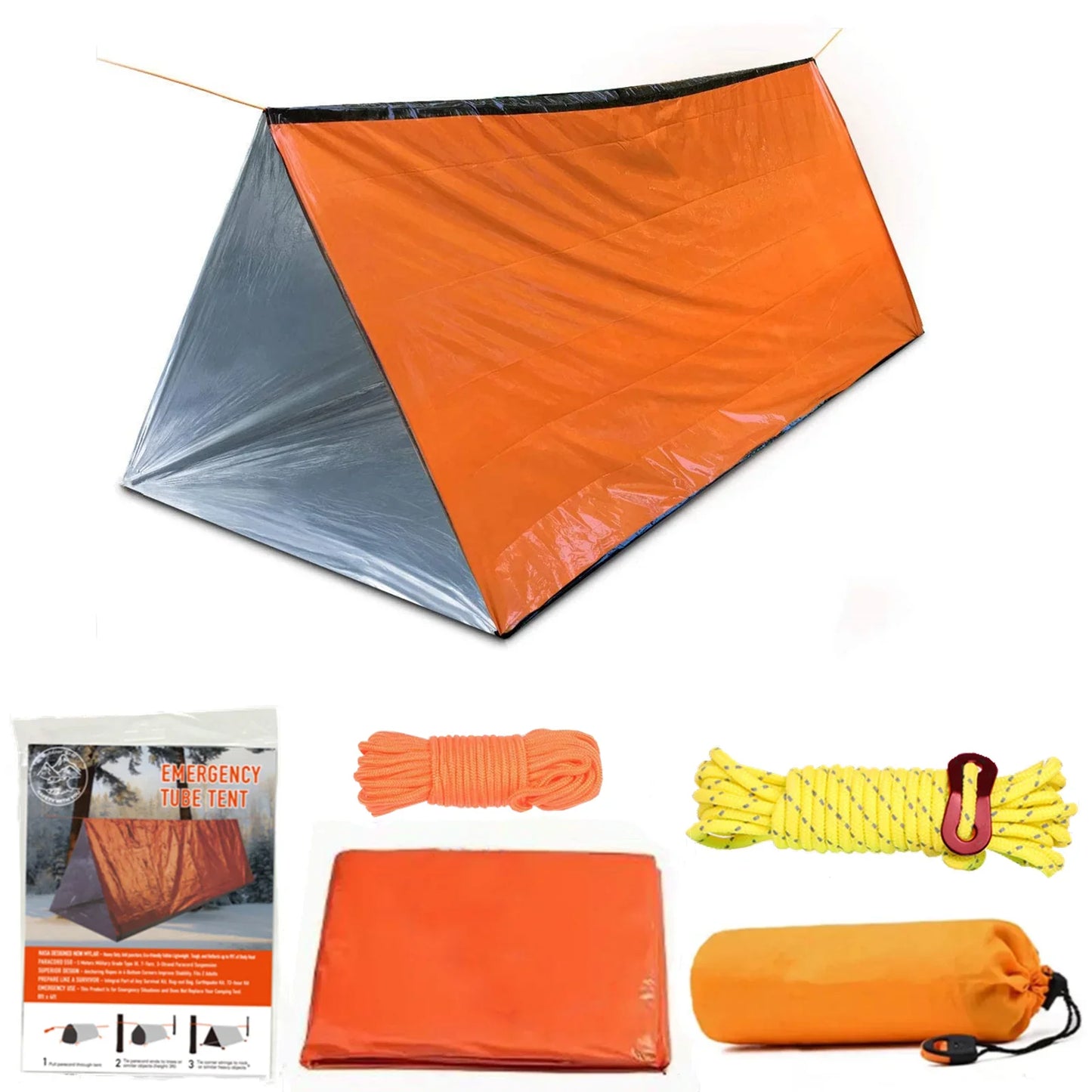 2-Person Waterproof Emergency Tent for Camping, Travel, and Outdoor Use