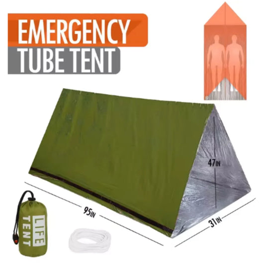 2-Person Waterproof Emergency Tent for Camping, Travel, and Outdoor Use