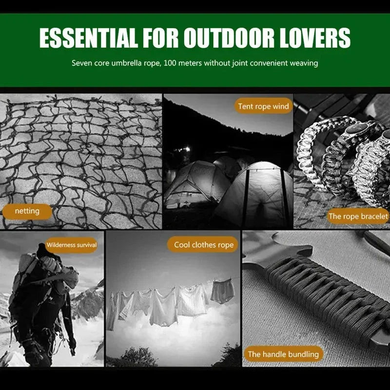 7-Core 550 Paracord Rope 4mm for Camping, Hiking, and Survival