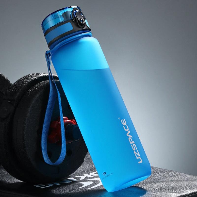Sports Water Bottle with Time Marker Portable Leakproof Tritan Plastic