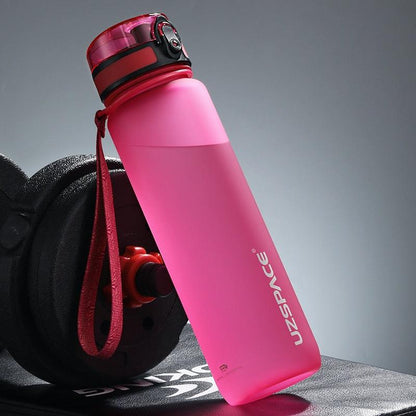 Sports Water Bottle with Time Marker Portable Leakproof Tritan Plastic