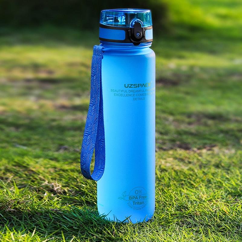 Sports Water Bottle with Time Marker Portable Leakproof Tritan Plastic