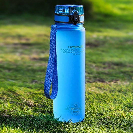 Sports Water Bottle with Time Marker Portable Leakproof Tritan Plastic