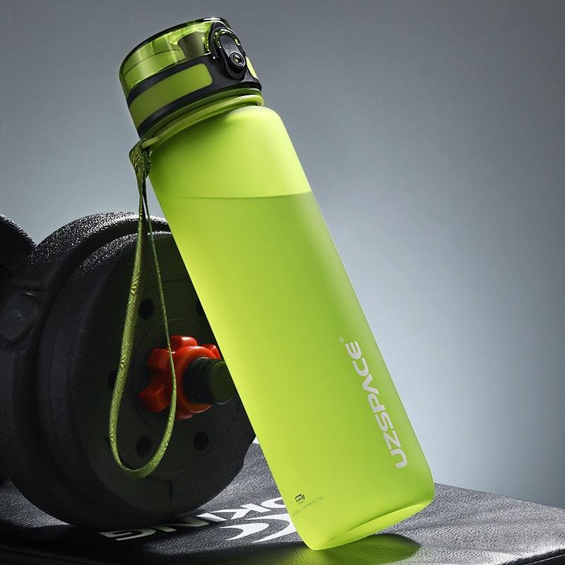 Sports Water Bottle with Time Marker Portable Leakproof Tritan Plastic