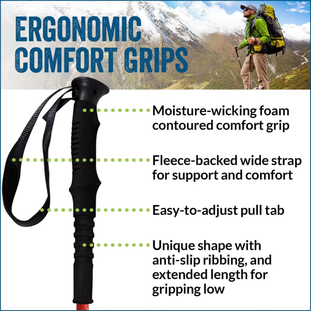 Official Casual Trek Hiking Poles with Flip Locks and Travel Bag